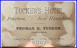 Antique c1860s Original CDV Trade Card Photograph French's Hotel Peterborough NH