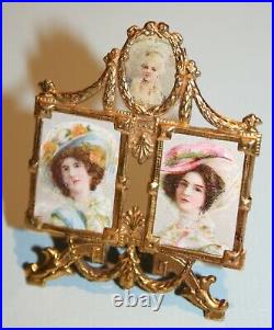 Antique miniature ormolu dollhouse picture frame Erhard & sons 1900's