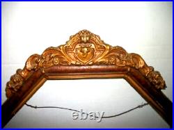 Art Deco Roses Barbola Octagon Picture Frame Mirror Ornate Gesso Faux Finish