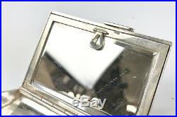 Art Deco Sterling Silver Compact & Photo Minaudiere with Engine Turned Pattern