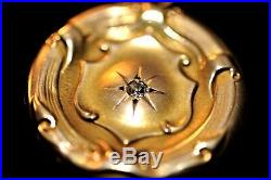 Art Nouveau Diamond &10k Solid Gold Vintage RARE Charm Hinged Picture Locket