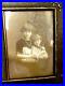 As-Is-Antique-Photo-Frame-1930s-Children-Child-Sisters-Black-White-Sepia-01-qgn