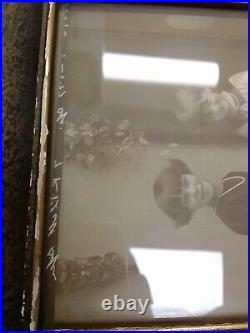 As Is Antique Photo Frame 1930s Children Child Sisters Black White Sepia