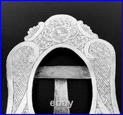 Beautiful Antique hand engraved Persian Armenian solid silver picture frame 77gr