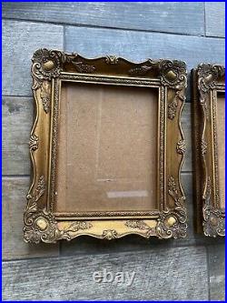 Beautiful Pair Gold Gilt Photo Picture Swept Frame Rococo Baroque 10 X 8