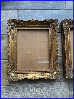 Beautiful Pair Gold Gilt Photo Picture Swept Frame Rococo Baroque 10 X 8