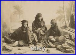 Bedouin women Palestine antique albumen ethnic type photo