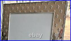Big 12.5 Vintage Sterling Silver Picture Frame Fleur De Lis Ornate Repousse