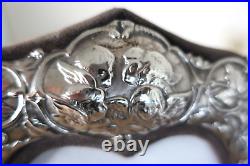 Big 8 Vintage Sterling Silver Picture Frame Ornate Repousse England Cherubs
