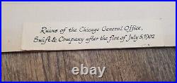 Big Antique Photograph 1902 CHICAGO FIRE building RUINS cabinet Picture OLD VTG