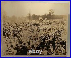Bronx, NY Photo on Card Antique Huge Patriotic People Gathering VTG 4th of July