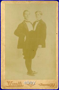 C1880 Antique Cabinet Card Photo Wendt Adolph-Rudolph Siamese Twins 4 x 6.5