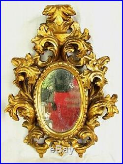 CARVED MIRROR or PICTURE FRAME GILT ROCOCO 11-1/2! ANTIQUE
