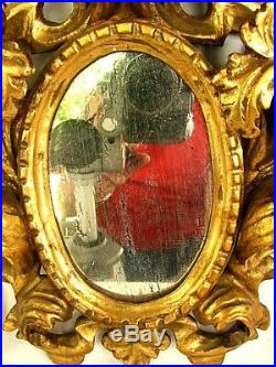 CARVED MIRROR or PICTURE FRAME GILT ROCOCO 11-1/2! ANTIQUE
