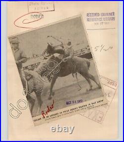 CHUCK LEWIS Bronc Riding Practice @ RODEO Cowboys Sports VTG 1969 Press Photo