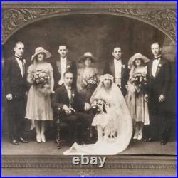 Cabinet Card Photograph Wedding Triptych Antique Framed