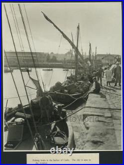 Cadiz Spain fishing boats antique photo