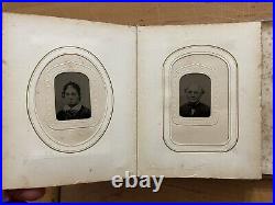 Civil War Era Album Tintypes CDV Photos Leather Gilded