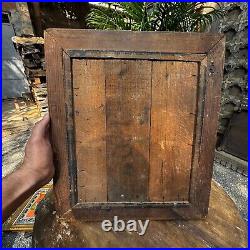 Collectible Vintage Rare Sitting Old Man Black & White Photograph Wooden Framed