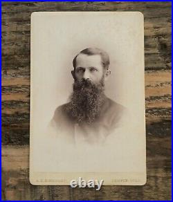 Colorado Man With Big Beard Military Denver Photographer Rinehart 1800s Photo
