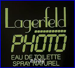 Discontinued Lagerfeld PHOTO Eau De Toilette Spray 95% Full 4fl. Oz. Rare VTG OG