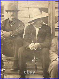 Early Antique Fishing Original Old Photo Fisherman Snapshot Photograph Woman Vtg