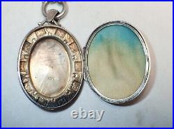 Edwardian Sterling Large Engraved Locket and Book Chain Birmingham Dated 1906