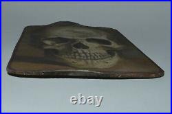 Exclusive! Vintage ANTIQUE VICTORIAN picture skull momento mori Painting Gothic