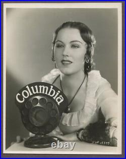 Fay Wray Stunning Art Deco Portrait 1928 Columbia Radio LINEN BACK Photo 2917