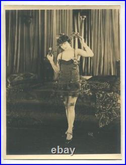 Flapper Girl In Revealing Art Deco Dress 1920 Jazz Age Showgirl Dbl Wt Photo