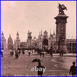 France PARIS Photo EXPOSITION UNVERSSELLE 1900 PONT ALEXANDRE Vintage Antique £