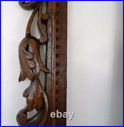 French Antique Hand Carved Black Forest Style Wood Wall Picture Frame (Mirror)