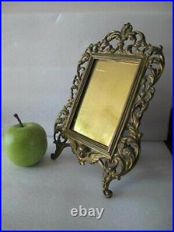 French Standing Brass picture frame Ornate Cherub Angel 12x8