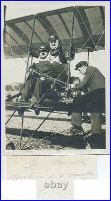 French aviators biplane airplane antique aviation photo