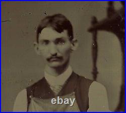 Gay Interest Butcher Holding Hands Antique Tintype Photograph Chopper Tool