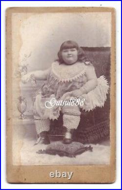 Giant's child Anna. 14 years old, weight 300 lbs. Original antique photo. 1870-00