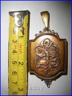 Great Exquisite Antique Victorian 18k gold photo locket pendant weight 30gr