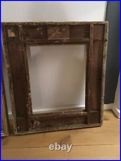 Guesso on wood early 19th century pair of 2 gold picture frames size 26X26
