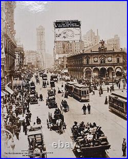 HUGE 1913 Antique Photo Advertisement Broadway New York City Herald Square WOW