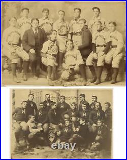 Hopkinson young men athletes baseball and football teams 2 antique sport photos