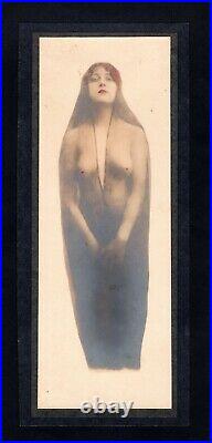 Hypnotic Rare Original 1914 Nude Kaloma Josephine Earp Hand Tinted Framed Photo