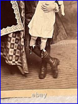 Incredible Rare Antique Cabinet Photo Girl Doll Mourning Mother St Joseph Mo