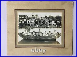 India Vintage Photograph KRISHNA SRINATHJI BOAT MANORATH MATHURA Rare 8in x 6in