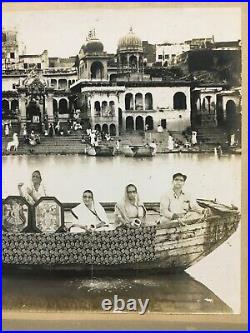 India Vintage Photograph KRISHNA SRINATHJI BOAT MANORATH MATHURA Rare 8in x 6in