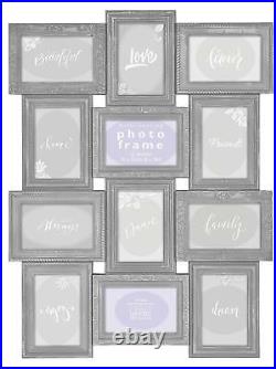 Innova Editions Vintage Grey Multi Aperture Photo Picture Frame Holds 12 X 6'
