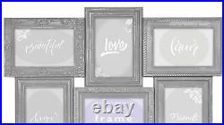 Innova Editions Vintage Grey Multi Aperture Photo Picture Frame Holds 12 X 6'