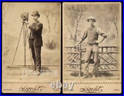 Iowa Photographer Jacob Specht w Camera & Studio Assistant 1880 Antique Photos