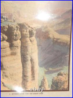 Large Antique Tinted Photograph Matted Grand Canyon Arizona Wonderful Scene