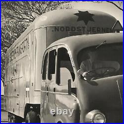 Large Antique Vintage Photograph of a Streamline Matador Truck and Trailer
