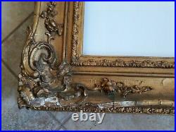 Large ESTATE Antique picture frame 47x39 painting size 36x28